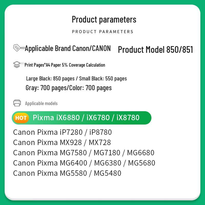 Caijin Compatible Ink Cartridges for Canon PGI-850/CLI-851
