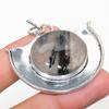 Black Rutile Handmade 925 Sterling Silver Jewelry Pendant 1.77" M7s68