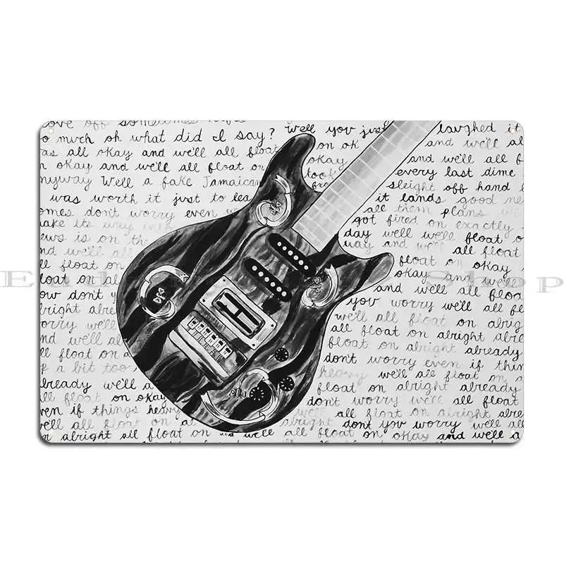Telecaster Watercolor Metal Plaque Poster Decoration Printed Cinema Pub Garage Decoration Tin Sign Poster