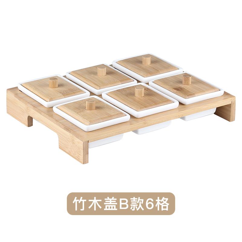 Белая керамическая тарелка для закусок Поднос для закусок Деревянная крышка Стеклянная крышка Деревянные поддоны Набор тарелок для закусок Сухофрукты Фруктовая чаша Поднос для конфет