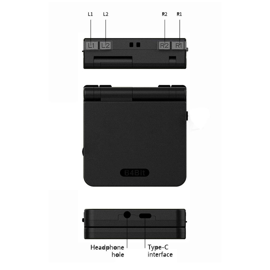 Портативная игровая складная консоль с 3-дюймовым IPS-экраном, открытая система, мини-игровая консоль со встроенными 1500 играми