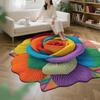 3D Цветочный Ковер Абсорбирующий Быстросохнущий Неправильной Формы Плюшевый Цветочный Напольный Коврик Моющийся Нескользящий Ковер для Гостиной Спальни Ванной Комнаты Кухни Декоративный