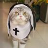 Nun Costume for Cat & Dog - Breathable Funny Pet Clothing, Small Medium Size Cosplay Photo Props Viral TikTok Instagram