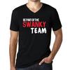 Men’s Vintage Tee Shirt Graphic T Shirt V Neck Be Part of The Swanky Team Deep Black White Text