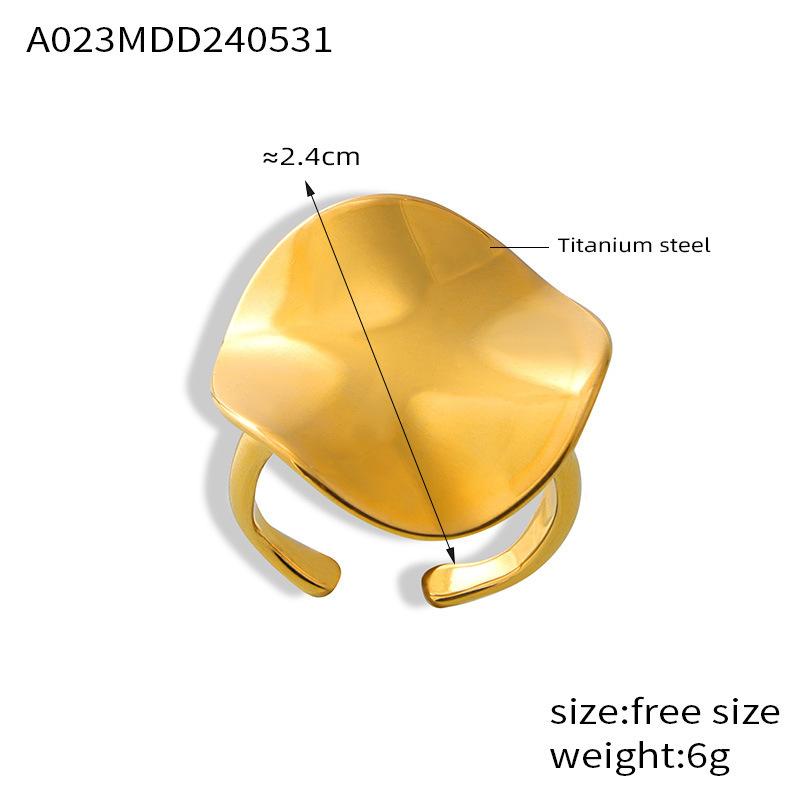 Кольцо Wind Titan Steel с неровной круглой огранкой, позолоченное 18 карат, геометрическая индивидуальность, не выцветающая ювелирная продукция