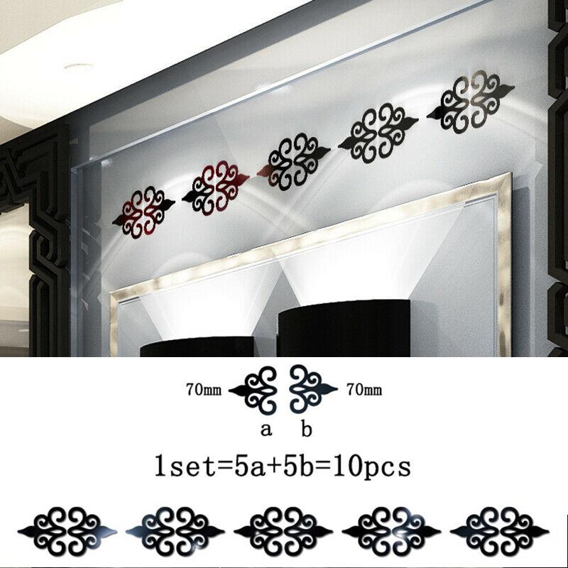 1PCS Black Mirror Wall Decal Sticker Sticker Painting Living Room, Bedroom, Sofa, TV Background Wall Decoration Decal Sticker