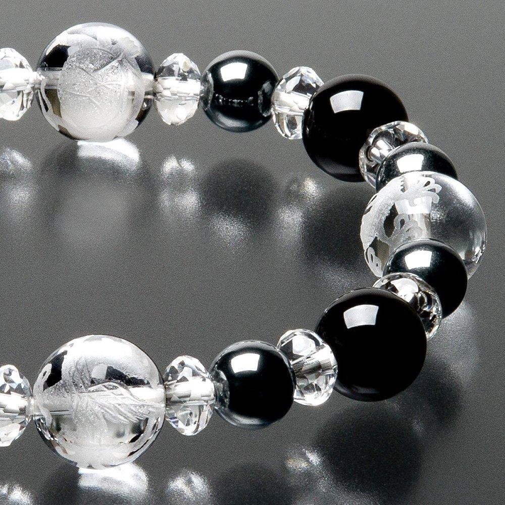 Магазин буддийского алтаря Takita Shoten Специально подобранный браслет Молитва Четырех Богов Черный Оникс Гематит Подлинный Кристалл Звезда Фэн Добрые Четки Браслет Выпущен