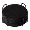 6Pcs Round Silicone Felt Coasters with Holder Heat Resistant Absorbent Drink Placemats Insulation Table Mat for Coffee Tea Cups