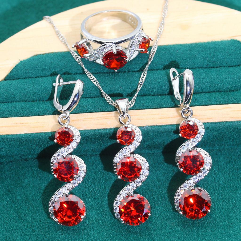 Europe and The United States Exquisite Popular Bride Zircon Necklace Necklace Bracelet Earrings Ring