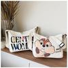 Women's Large Capacity Canvas Crossbody Bag with Letter Print - Versatile Fashion Shoulder Bag for Everyday Use