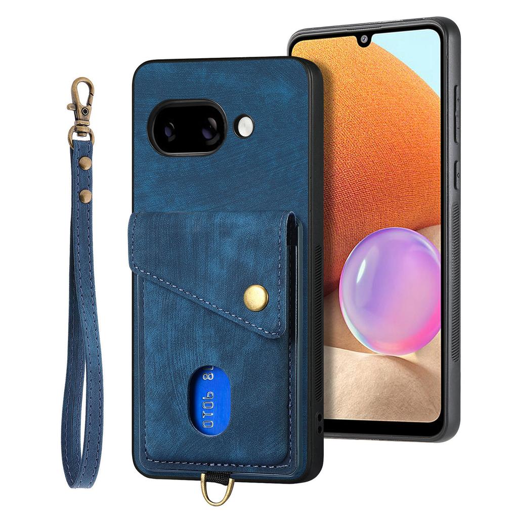 For Google Pixel 9a Case with Card Holder Kickstand Leather Phone Back Cover