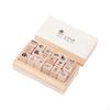 18x Mini Stamps Wood Rubber Stamp Crafts DIY Vintage Design Wooden Diary Set for
