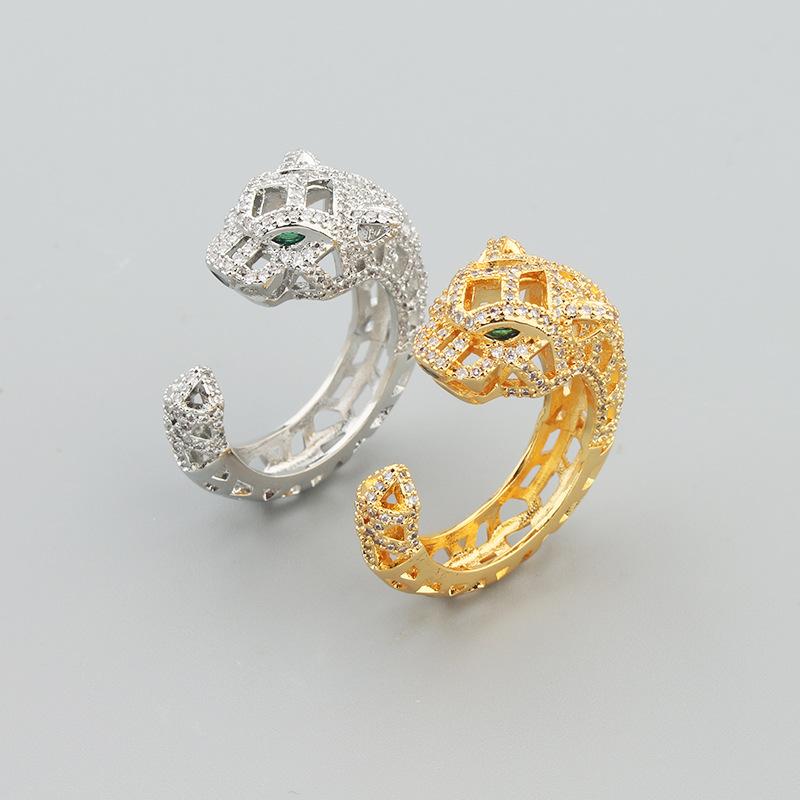 Новый модный преувеличенный леопардовый полый инкрустированный браслет с леопардовым модным открывающимся браслетом