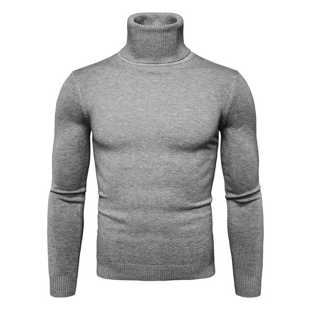 Мужская зимняя водолазка с длинным рукавом, тонкий пуловер, свитер, блузка, топ