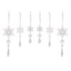 6 Pcs Simulated Snowflake Pendants Clear Acrylic Snowflake Ornaments Easy To Hang Faux Snowflake Decorations for Winter Wonderland Party Christmas