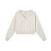 Sportswear Phoenix Short V-Neck Sweatshirt Women Tops Beige FN3652-104