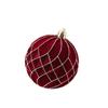 Hand-Painted Wine Red Christmas Ornament - Flocked Hanging Ball for Trees, Hotels, Malls, and Window Displays