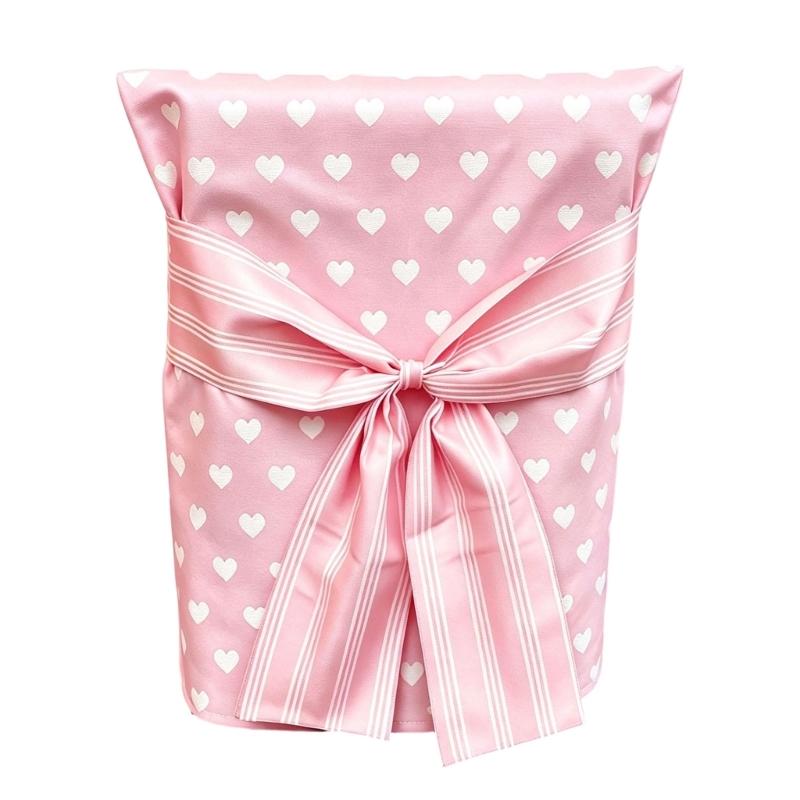 Front Tie Chair Back Slipcover Washable Polyester Chair Cover with Decorative Detail, Pull-Over Placement and Folding for Storage