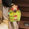 Crossbody Tote Bag - Cute Cartoon Apple Embroidery - Nylon Single Shoulder Bag