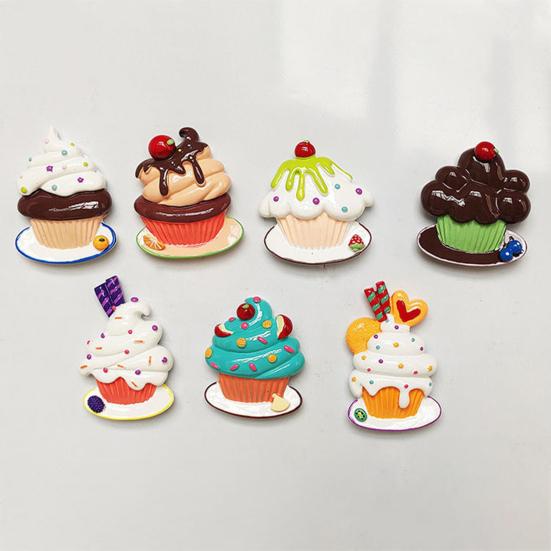 3D-магнит на холодильник в виде кекса, имитация десерта, магнит на холодильник из смолы для домашнего офиса, кухонного шкафчика, имитация украшения для еды