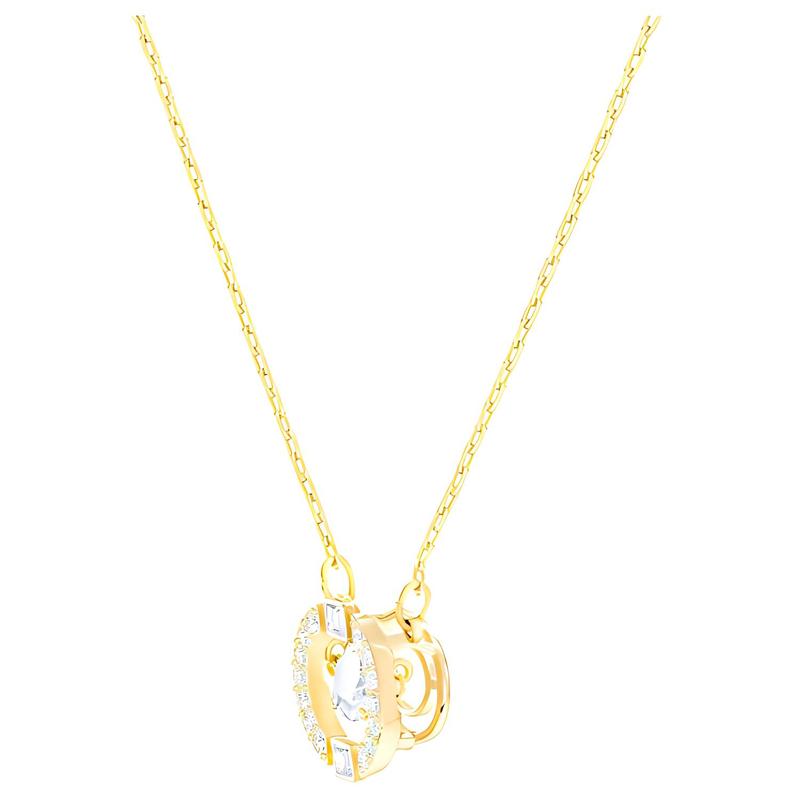 Swarovski Хрустальное колье «Бьющееся сердце» для женщин, цепочка с покрытием из белого и золотого цвета 5284186