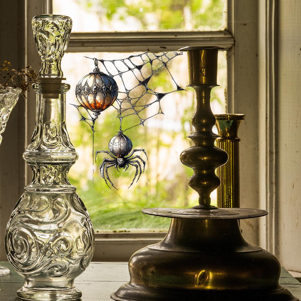 Забавные наклейки на окна с изображением паука на Хэллоуин для украшения дома. Статичные наклейки на окна.