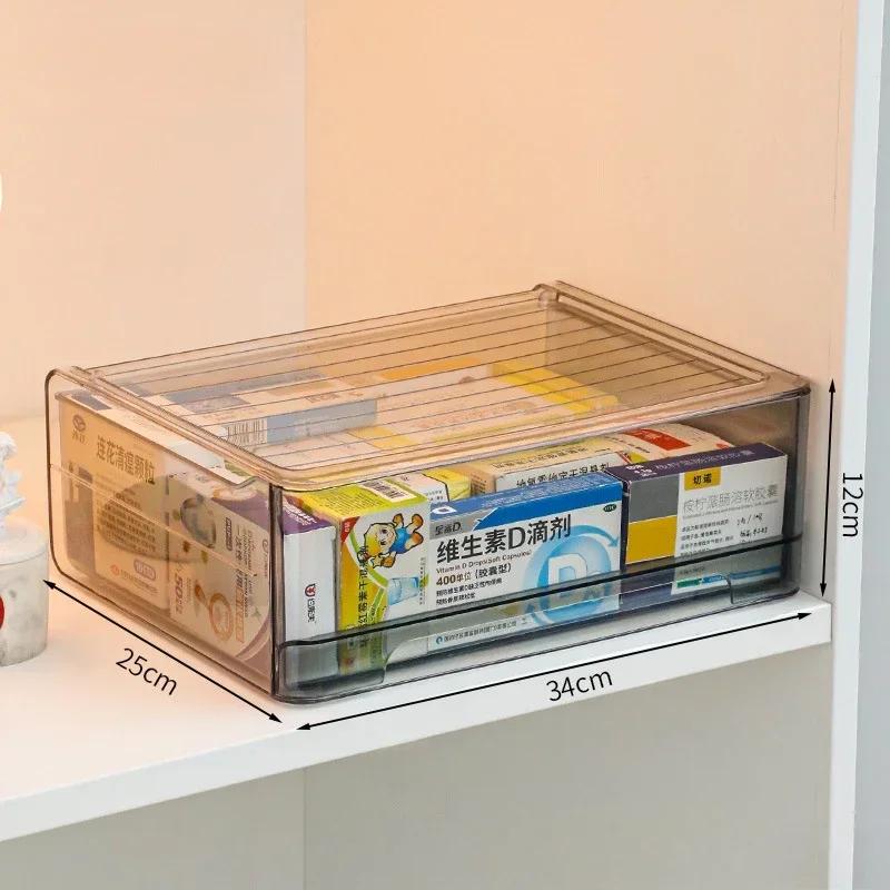 Большая вместительная прозрачная аптечка, складная прозрачная аптечка, шкаф для хранения, акриловые предметы первой необходимости, пылезащитная аптечка