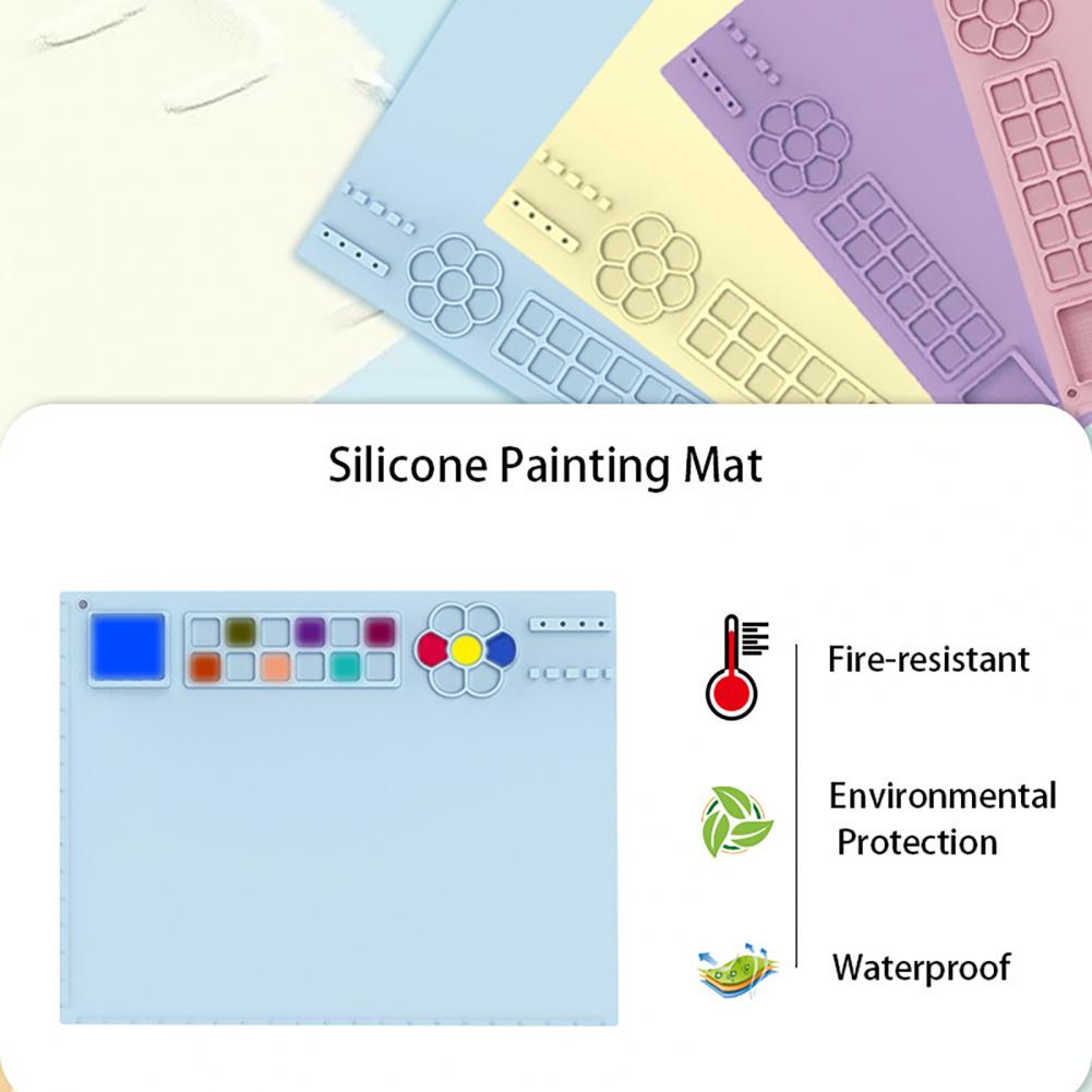 Silicone Artist Mat Versatile Non-stick Silicone Craft Mat Easy-maintenance Foldable Design for Kids' Painting Activities