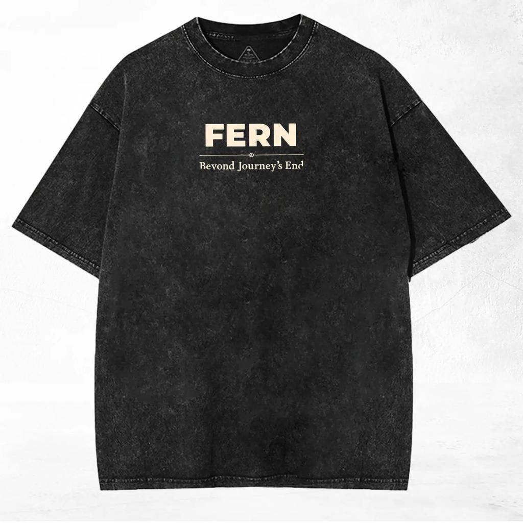 Anime Frieren Beyond Journey's End T-shirt Vintage Washed Oversized Tshirt Short Sleeve Cotton Tees Tops Men's Unisex Clothing