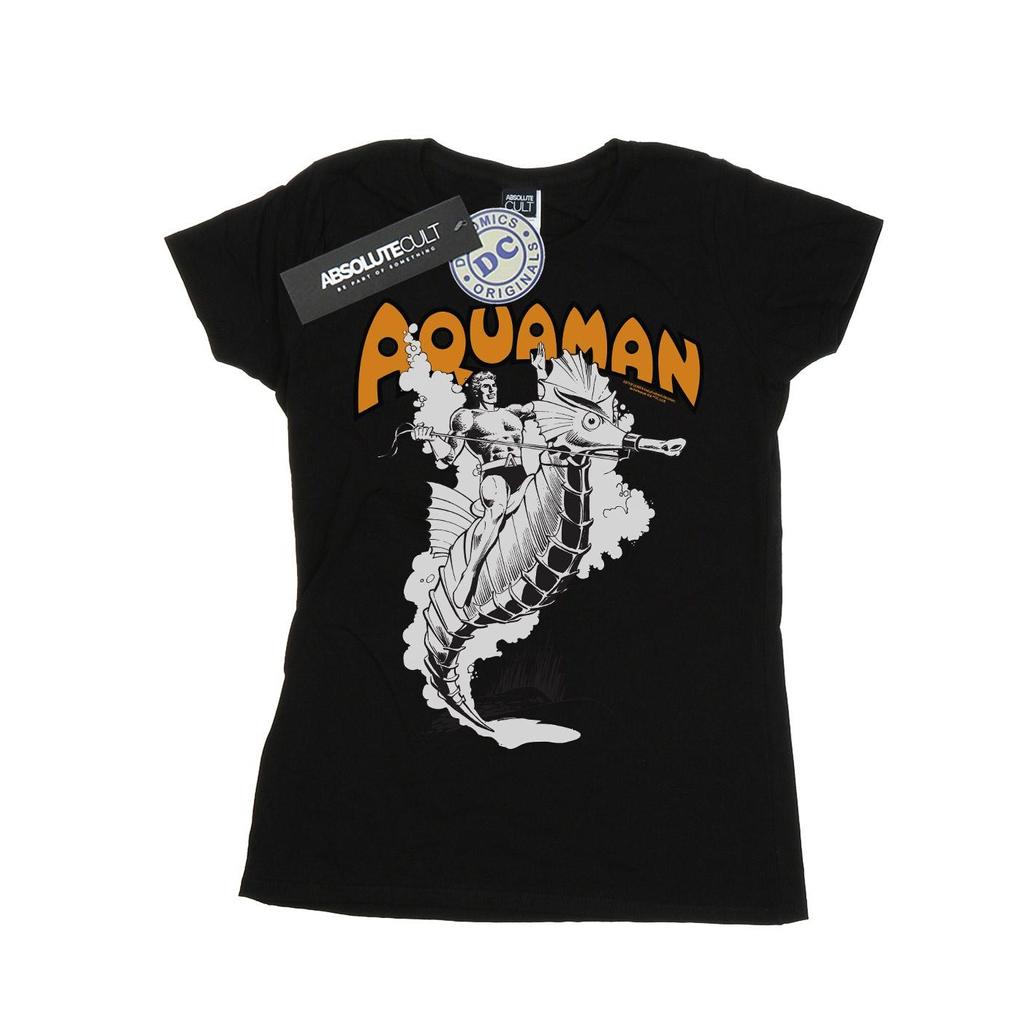 DC Comics Womens/Ladies Aquaman Mono Action Pose Cotton T-Shirt