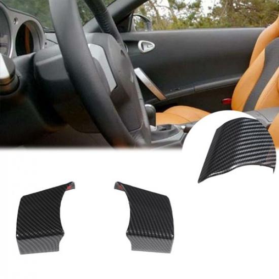 ABS Carbon Fiber Steering Wheel Button Trim For Nissan 350Z Z33 Enthusiast 03-06