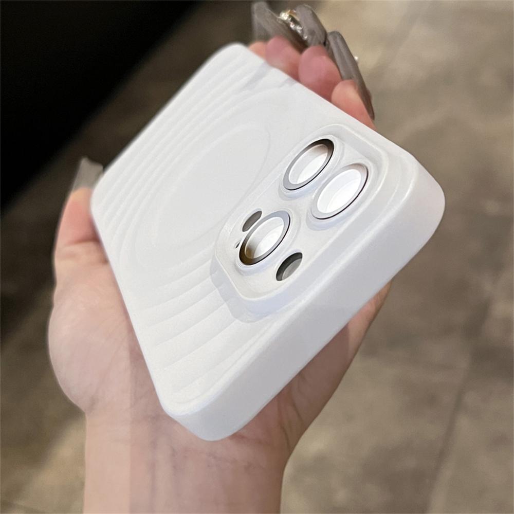 Роскошный волнистый рифленый чехол для телефона iPhone 15 14 13 Pro Max однотонная цветная пленка для объектива камеры противоударная крышка для ПК