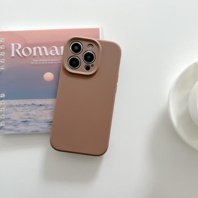 Жидкий силиконовый чехол для мобильного телефона для Iphone 14 13 12 Pro Max 14 Plus, защита камеры, подкладка из микрофибры, чехол «все включено»