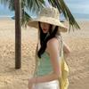 Wide-edged Bucket Hat Lace-up Sunscreen Hat Sweet Summer Cap  Women