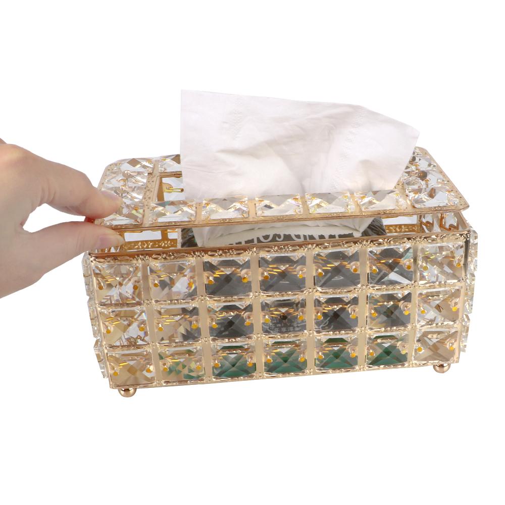 Коробка для салфеток Держатель для салфеток для лица Спальня Офис Отель Кафе Кофейная площадь Европейский стиль Хрустальный куб Бар Коробка для салфеток Диспенсер для салфеток