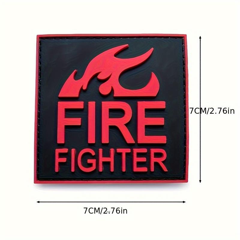 Firefighter Tactical Patch - Durable PVC Red Flame Design with Hook and Loop Fastener, Perfect for Vests/Backpacks - Morale Badge, Firefighter Gifts