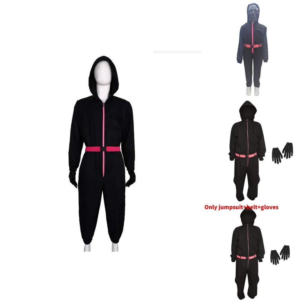 Игра в кальмара Популярный фильм Костюм на Хэллоуин для детей из смесовой ткани с хлопком Косплей-костюм