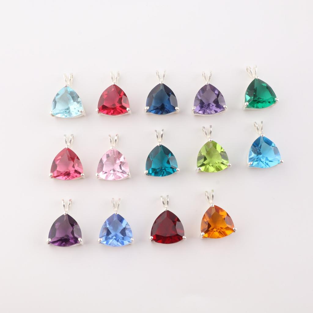 Peridot Gemstone 925 Sterling Silver Jewelry Handmade Pendant 0.58" For Women CZP-15-2