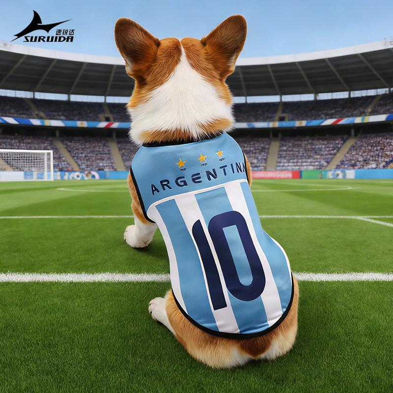Pet Soccer Team Dog Vest Teddy Summer Clothing Pomeranian Bi Bear Puppy Clothing Cat Pet Clothing Thin
