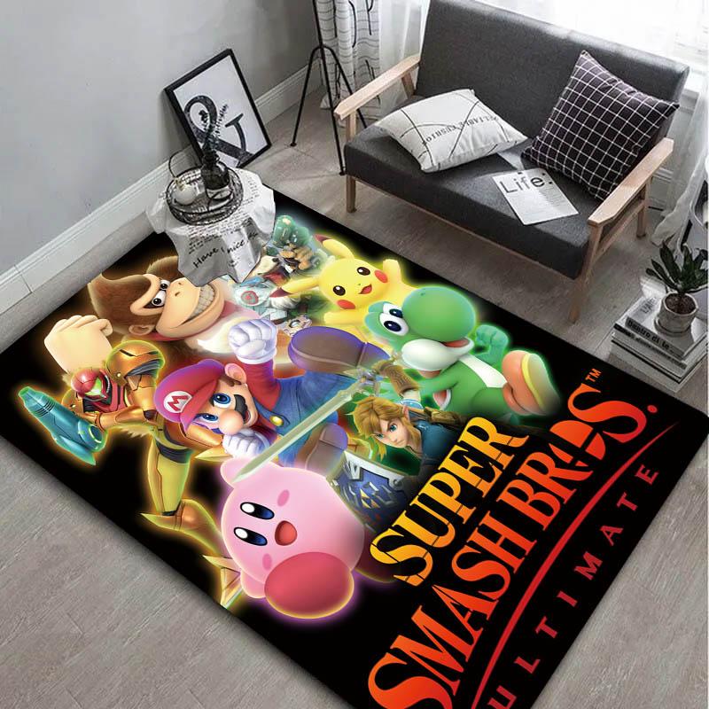Gaming S-smash-B-Bros Character U-ultimate Carpet Rug Art for Room Decor Home Bedroom Sofa Gift Kids Area Rug Non-slip Floor Mat