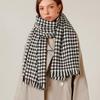 Checkered Pattern Scarf Women's Winter Checked Cashmere Scarf Shawl
