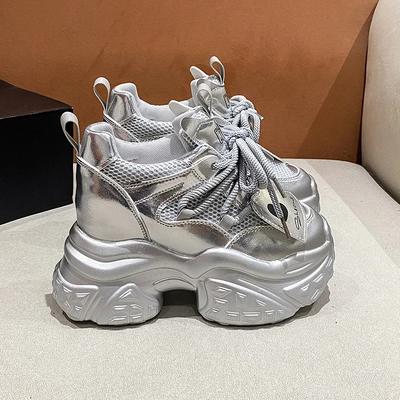 Модные кроссовки женские туфли на высокой платформе дышащие спортивные тренажеры повседневные на толстой подошве сетчатые массивные кроссовки женские zapatos mujer 10 см