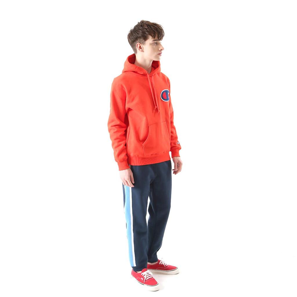 [Champion] Men's Big Logo Pullover Sweat Hoodie Action Style C3-E127 Orange 3XL
