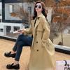 Loose Fit Double-Breasted Trench Coat for Women, Perfect for Spring and Autumn, Casual Outerwear with Waist Belt