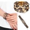 Women  Jewelry Leopard Leather Bangle  Wide Wristband Bracelets & Bangles Magnetic Clasp Bracelet