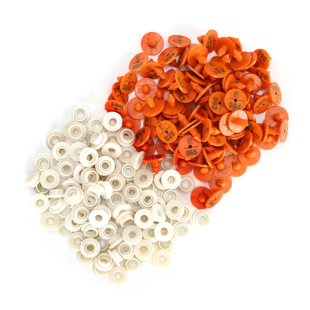 100 комплектов ушных бирок для кроликов, пронумерованных ушных маркеров, идентификационных бирок для животных, фермерских принадлежностей