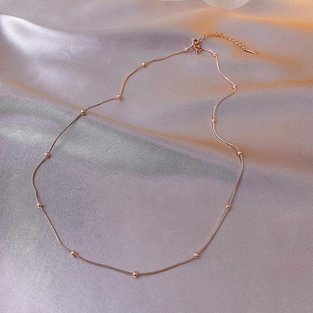 316L Stainless Steel Jewelry New Transfer Bead Clavicle Necklace Does Not Fade Ladies Necklace Party Jewelry Gift