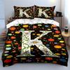 Letter K, daisies, planets. Bedding sets Duvet cover sets Duvet covers Pillowcases(1 * Duvet Cover 2 * Pillowcases without duvet insert)