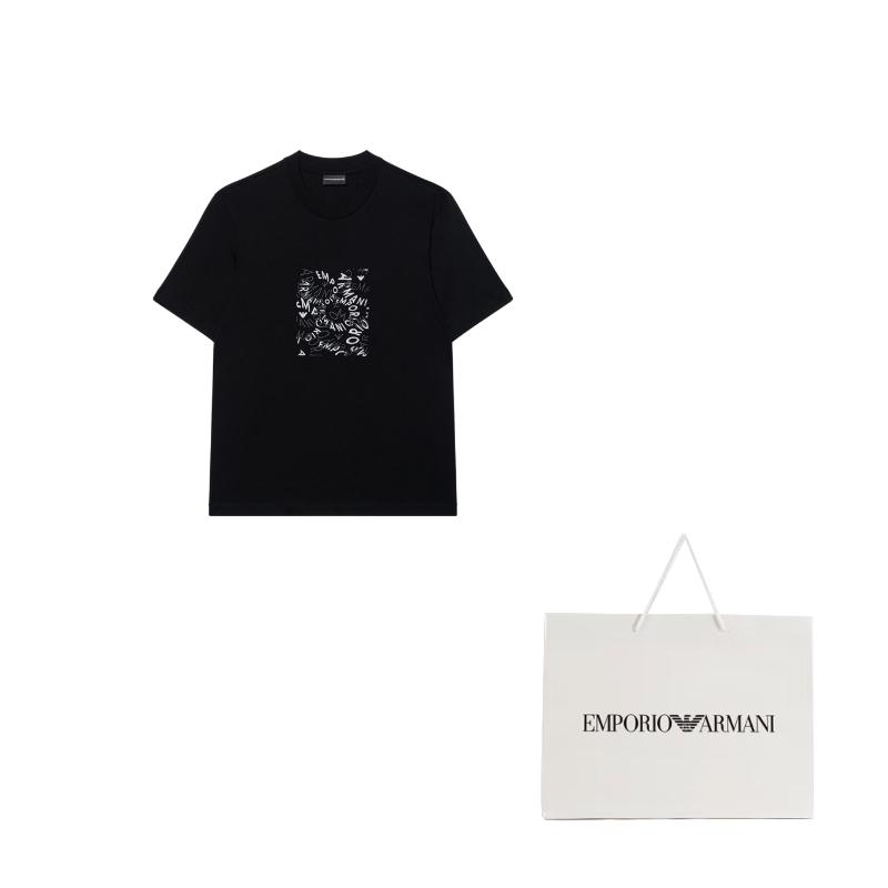EMPORIO ARMANI T Shirt Men's Black 3D1TG3-1JPZZ-0056