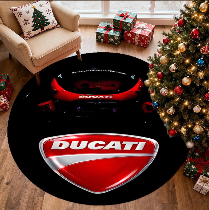 Круглый коврик с узором мотоцикла Ducati, коврик для помещений/улицы, для пикника, игровой комнаты, спальни, офиса, гостиной, ковер для декора дома, подарок на день рождения